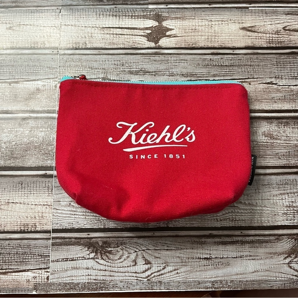 Kiehl’s Canvas Zipper Cosmetic Pouch Bag‎ Travel Makeup